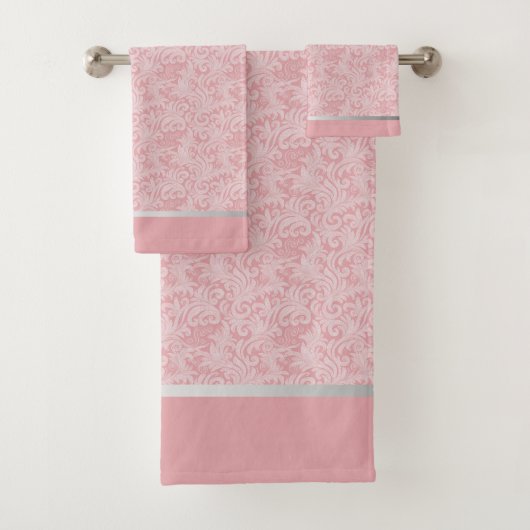 Abstraktes elegantes Rosa Badhandtuch Set (Insitu)