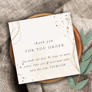 Abstraktes Elfenbeingold Danke für die Ermäßigung Quadratische Visitenkarte