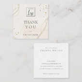Abstraktes Elfenbeingold Danke für Ihre Bestellung Quadratische Visitenkarte (Vorne/Hinten)