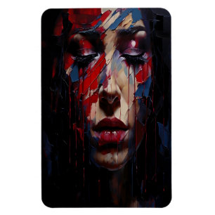 Abstraktes emotionales Portrait Expressionistische Magnet