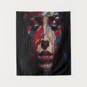 Abstraktes emotionales Portrait Expressionistische Wandteppich