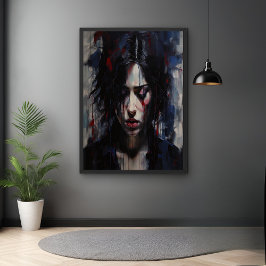 Abstraktes emotionales Portrait Moderne Kunst Poster