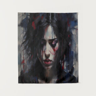 Abstraktes emotionales Portrait Moderne Kunst Wandteppich