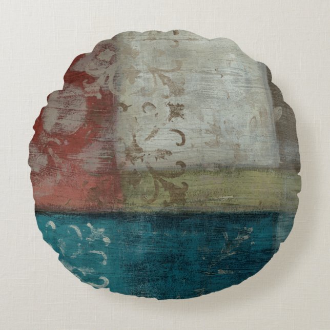 Abstraktes Erbe I Rundes Kissen (Vorderseite)