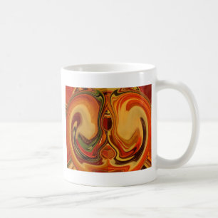 Abstraktes Erde-Ton-Wirbel-Kunstposter Kaffeetasse