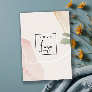 Abstraktes, erdfarbenes, rosa, grünes, blaues Logo Visitenkarte