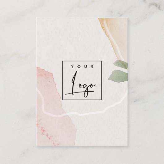 Abstraktes, erdfarbenes, rosa, grünes, blaues Logo Visitenkarte (Vorderseite)