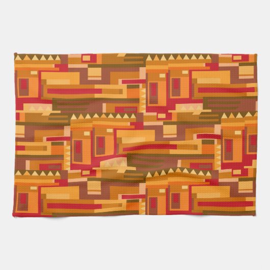 Abstraktes Erdfarbenmuster Geschirrtuch (Horizontal)