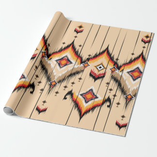 Abstraktes, ethnisch geometrisches Musterdesign, i Geschenkpapier