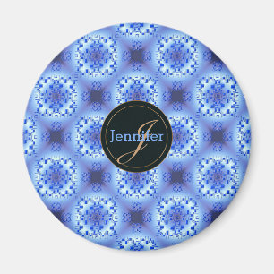 abstraktes ethnisches   geometrisches blaues magnet