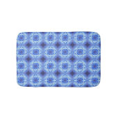Abstraktes ethnisches geometrisches blaues Muster Badematte (Vorderseite)