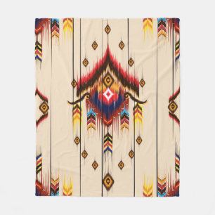 Abstraktes ethnisches geometrisches Muster, Ikat g Fleecedecke