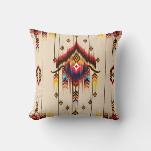 Abstraktes ethnisches geometrisches Muster, Ikat g Kissen