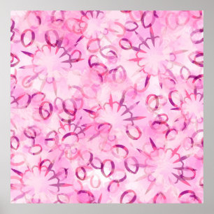 Abstraktes ethnisches Muster. Aquarellfarben-Backg Poster