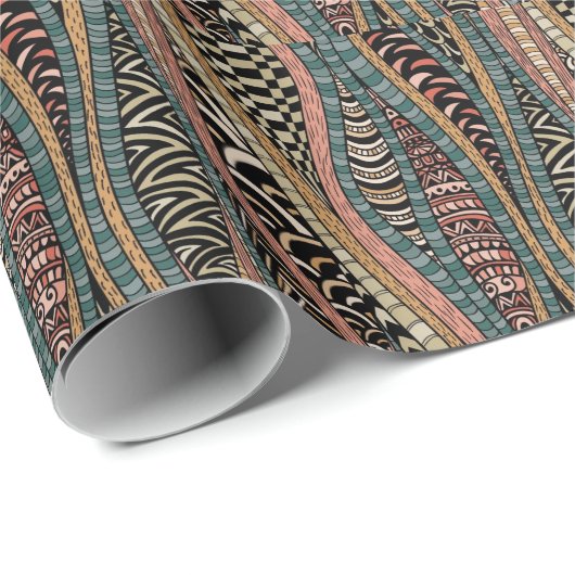 Abstraktes ethnisches Muster Geschenkpapier (Rolleneckpunkt)
