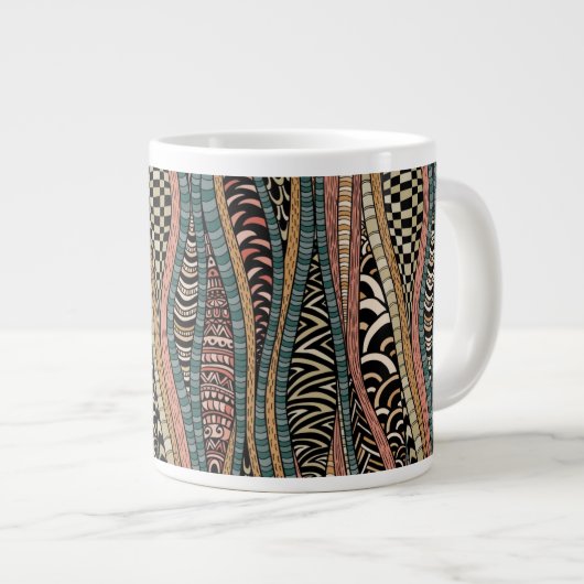 Abstraktes ethnisches Muster Jumbo-Tasse (Vorderseite Rechts)