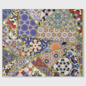 Abstraktes ethnisches spanisches Fliesen-Patchwork Geschenkpapier (Flach)