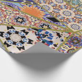 Abstraktes ethnisches spanisches Fliesen-Patchwork Geschenkpapier (Ecke)