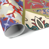 Abstraktes ethnisches spanisches Fliesen-Patchwork Geschenkpapier (Rolleneckpunkt)