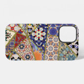 Abstraktes ethnisches spanisches Fliesen-Patchwork iPhone Hülle (Rückseite (Horizontal))