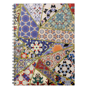 Abstraktes ethnisches spanisches Fliesen-Patchwork Notizblock