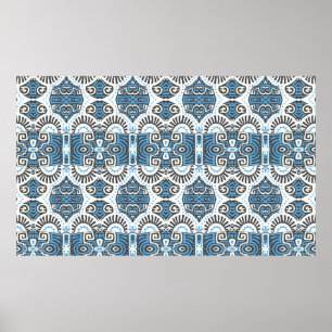 Abstraktes ethnisches Vintages Nahtloses Muster. T Poster