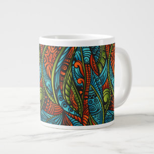 Abstraktes ethnisches Wallpaper Jumbo-Tasse