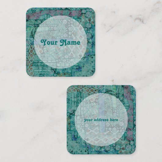 Abstraktes Ethno-Muster - Folklore Artikel 2 Quadratische Visitenkarte (Vorne/Hinten)