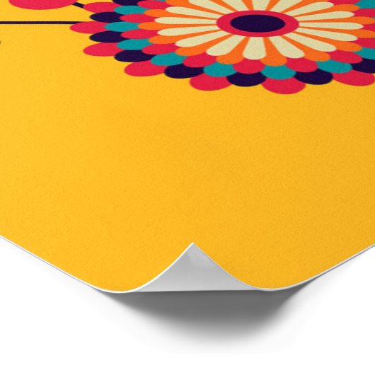 Abstraktes Eule-Design in lebendiger Farbe Poster (Ecke)