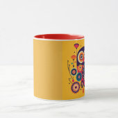 Abstraktes Eule-Design in lebendiger Farbe Tasse (Zentrum)