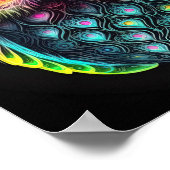 Abstraktes Eule in leuchtenden Neonfarben Poster (Ecke)