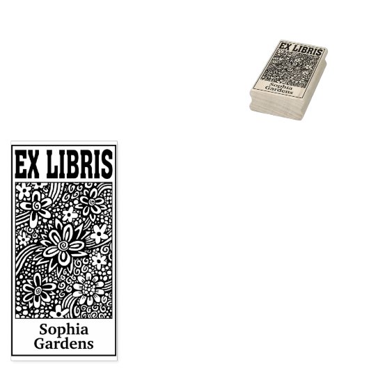 Abstraktes Ex Libris Gummistempel (Stempel)