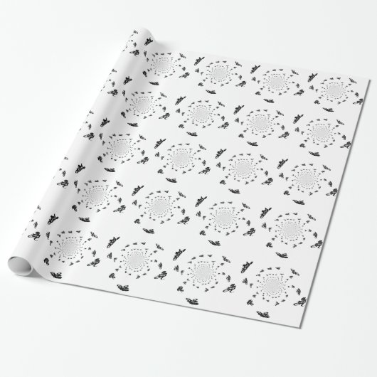 Abstraktes Fahrrad Geschenkpapier (Ungerollt)