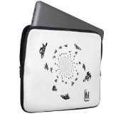 Abstraktes Fahrrad-Rennen Mit Monogramm Laptopschutzhülle (Vorne Rechts)