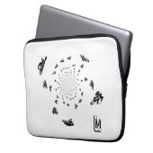Abstraktes Fahrrad-Rennen Mit Monogramm Laptopschutzhülle (Vorderseite Links)