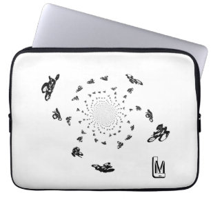 Abstraktes Fahrrad-Rennen Mit Monogramm Laptopschutzhülle