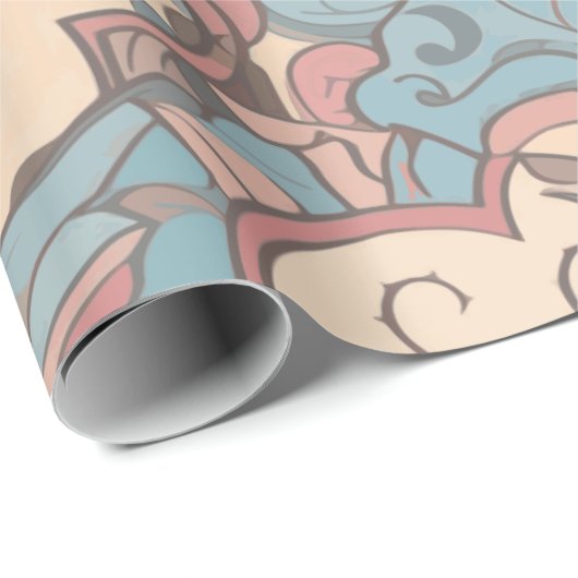 Abstraktes Faltpapier Pastell Geschenkpapier (Rolleneckpunkt)