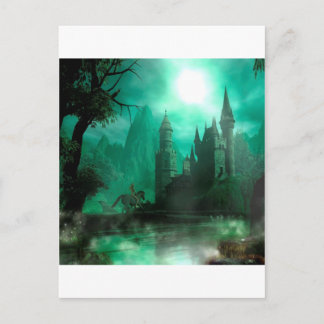 Abstraktes Fantasie-Jade-Mondschein-Schloss Postkarte