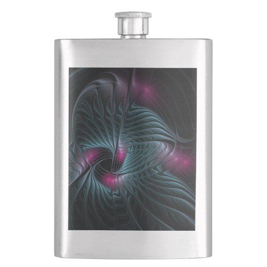 Abstraktes Fantasy-Fraktal Flachmann (Vorderseite)