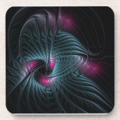 Abstraktes Fantasy-Fraktal Getränkeuntersetzer (Vorderseite)