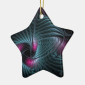 Abstraktes Fantasy-Fraktal Keramik Ornament (Links)
