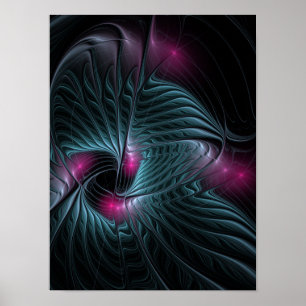 Abstraktes Fantasy-Fraktal Poster