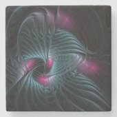 Abstraktes Fantasy-Fraktal Steinuntersetzer (Vorderseite)