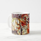 Abstraktes Farbauftrag-Sonnenblumenmuster Kaffeetasse (Vorderseite Links)