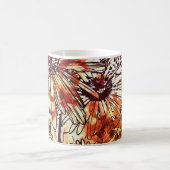 Abstraktes Farbauftrag-Sonnenblumenmuster Kaffeetasse (Mittel)