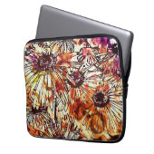 Abstraktes Farbauftrag-Sonnenblumenmuster Laptopschutzhülle (Vorderseite Links)