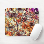 Abstraktes Farbauftrag-Sonnenblumenmuster Mousepad (Mit Mouse)