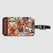 Abstraktes Farbauftrag-Sonnenblumenmuster personal Gepäckanhänger (Vorderseite (Horizontal))