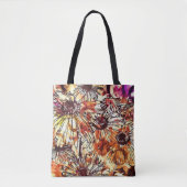 Abstraktes Farbauftrag-Sonnenblumenmuster Tasche (Vorderseite)