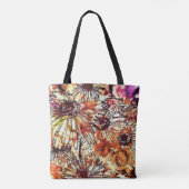 Abstraktes Farbauftrag-Sonnenblumenmuster Tasche (Rückseite)